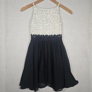 BCX Girl Black and White Swing Dress with Sequins